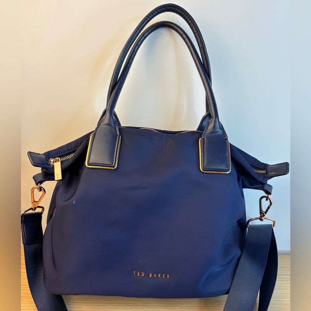 Ted Baker Jicksy Small Navy Blue Nylon Tote with Detachable Strap - Picture 2 of 14
